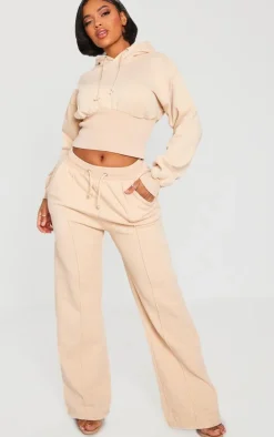 Shape Oatmeal Sweat Seam Detail Wide Leg Sweatpants