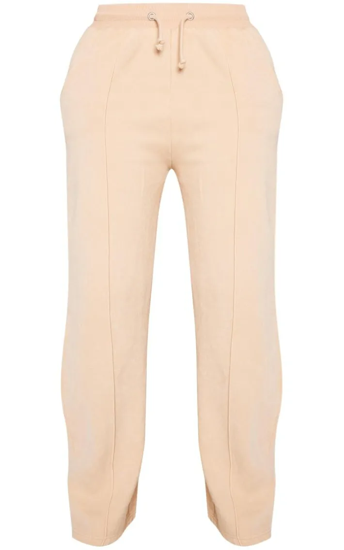 Shape Oatmeal Sweat Seam Detail Wide Leg Sweatpants