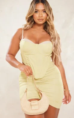 Shape Olive Contrast Cup Detail Corset