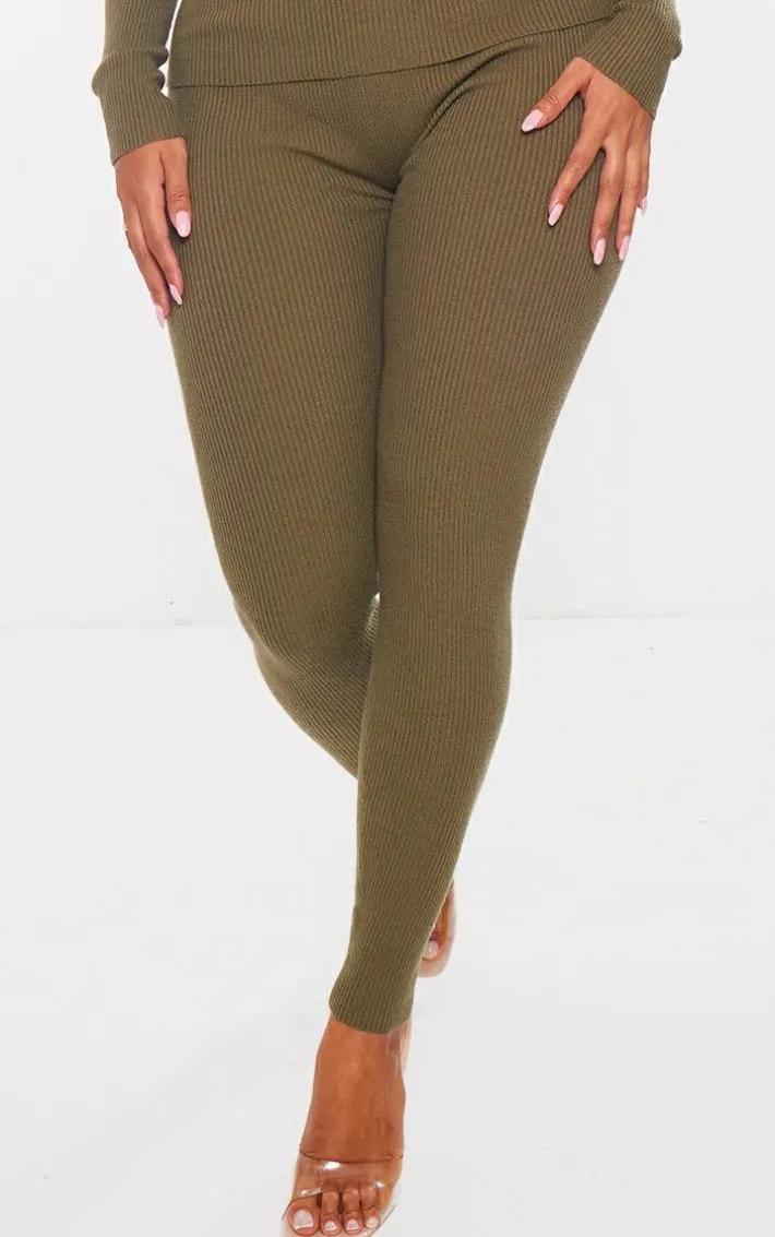 Shape Olive Knit High Waist Leggings