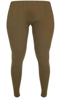 Shape Olive Knit High Waist Leggings