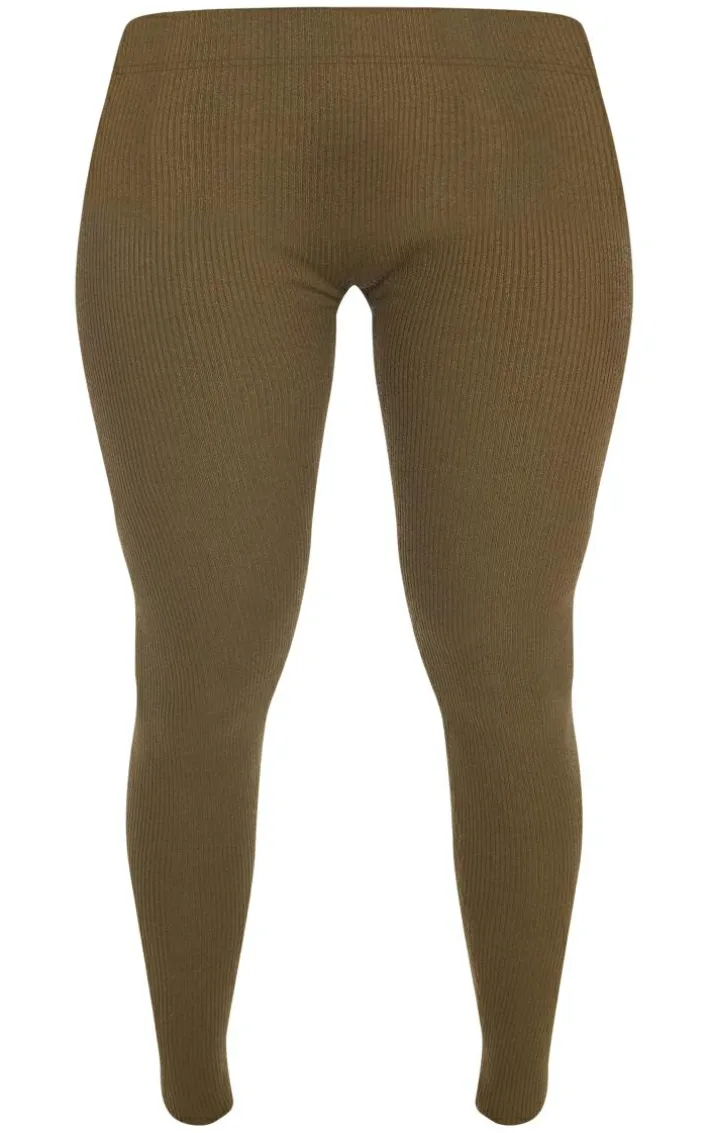 Shape Olive Knit High Waist Leggings