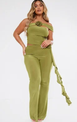 Shape Olive Slinky Rose Bandeau Top