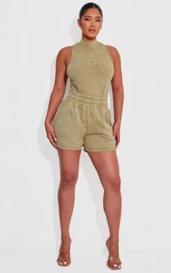 Shape Olive Sweat High Waist Shorts
