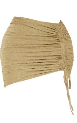 Shape Olive Textured Ruched Side Bodycon Skirt