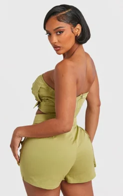 Shape Olive Twill Buckle Detail Cargo Bandeau