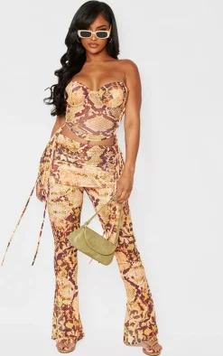 Shape Orange Animal Mesh Bandeau Boning Corset