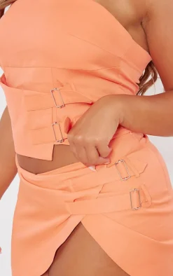 Shape Orange Buckle Detail Woven Corset