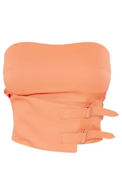 Shape Orange Buckle Detail Woven Corset