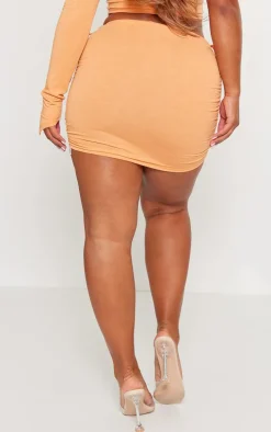 Shape Orange Contour Jersey Ruched Side Mini Skirt