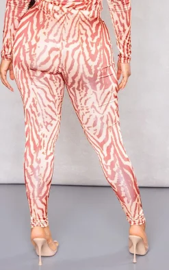 Shape Orange Printed Slinky Leggings