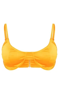 Shape Orange Satin Cup Detail Strappy Bralet