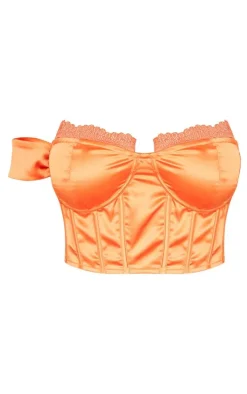 Shape Orange Satin Lace Cup Detail Corset