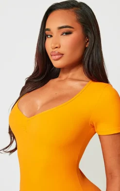 Shape Orange Sculpted Ruched Front Unitard