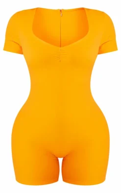 Shape Orange Sculpted Ruched Front Unitard