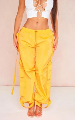 Shape Orange Shell Pocket Detail Cuffed Cargos