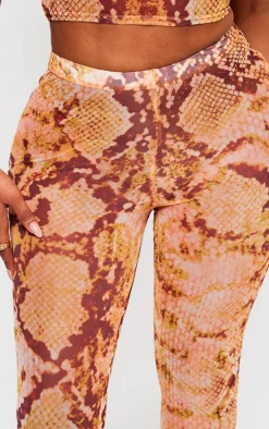 Shape Orange Snake Print High Waist Leggings