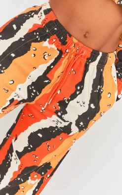 Shape Orange Straight Leg Camo Sweatpants