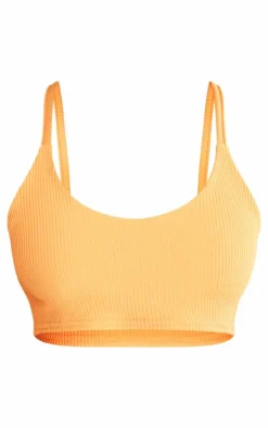 Shape Orange Strappy Ribbed Crop Top