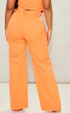 Shape Orange Woven Zip Detail Pants