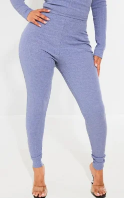 Shape Petrol Blue Marl Ribbed Leggings