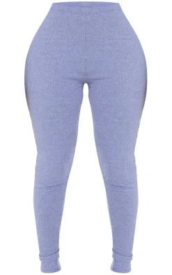 Shape Petrol Blue Marl Ribbed Leggings