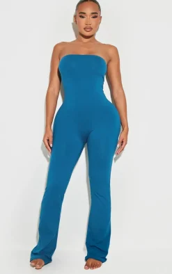 Shape Petrol Blue Sculpted Bandeau Jumpsuit