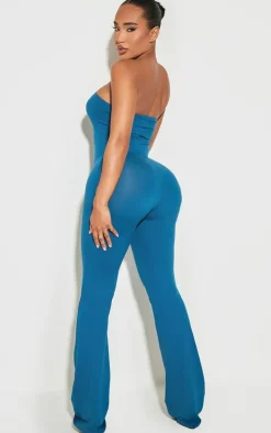 Shape Petrol Blue Sculpted Bandeau Jumpsuit