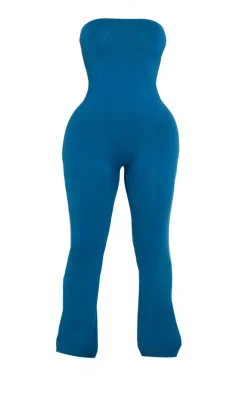 Shape Petrol Blue Sculpted Bandeau Jumpsuit