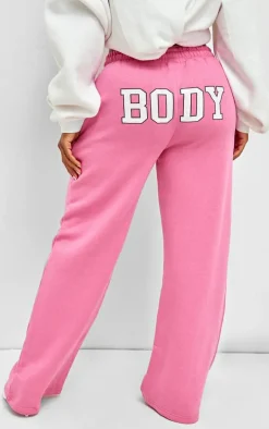 Shape Pink Body Bum Printed Low Rise Wide Leg Sweatpants