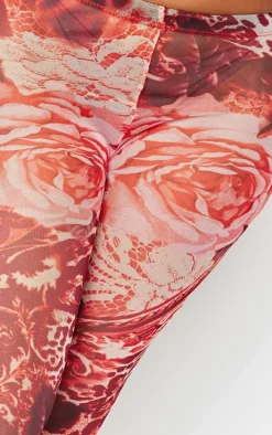 Shape Pink Printed Mesh Tights