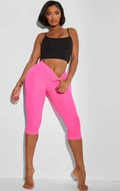 Shape Pink Stretch Seamless Capri Leggings