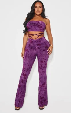 Shape Plum Devore Knot Front Bralet