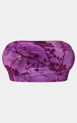 Shape Plum Devore Knot Front Bralet