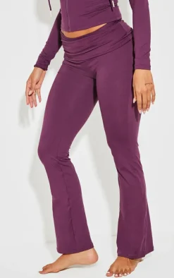 Shape Plum Stretch Sculpted Foldover Waist Flare Pants