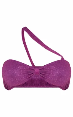 Shape Purple Glitter Asymmetric Bralette