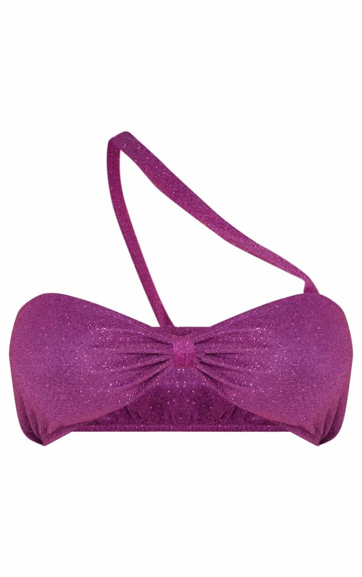 Shape Purple Glitter Asymmetric Bralette