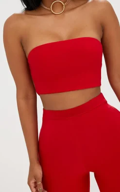 Shape Red Bandeau Crop Top