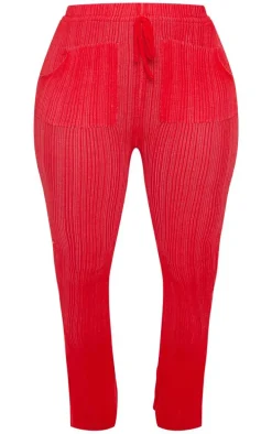 Shape Red Knit Contrast Drawstring Flares