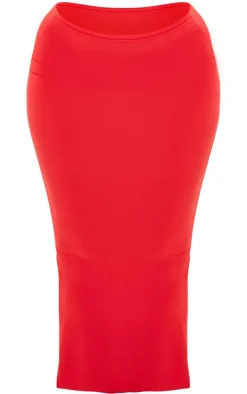 Shape Red Sculpted Maxi Skirt