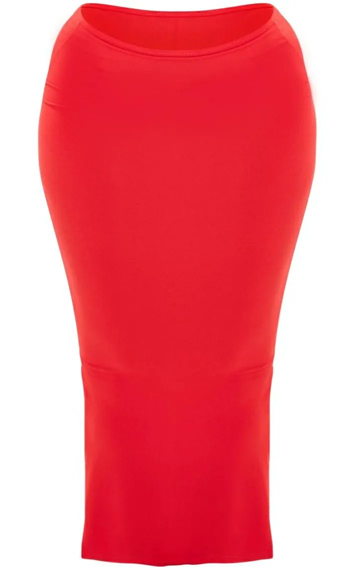 Shape Red Sculpted Maxi Skirt