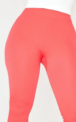Shape Red Snatched Rib Leggings