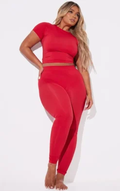 Shape Red Stretch Seamless Leggings