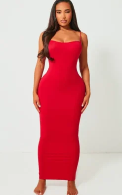 Shape Red Stretch Seamless Strappy Maxi Dress