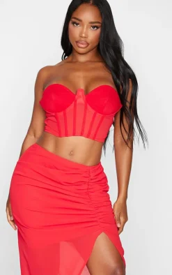 Shape Red Woven Bandeau Corset