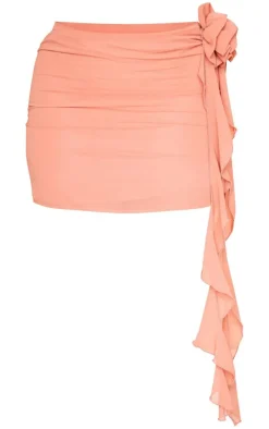 Shape Rose Woven Rose Detail Mini Skirt