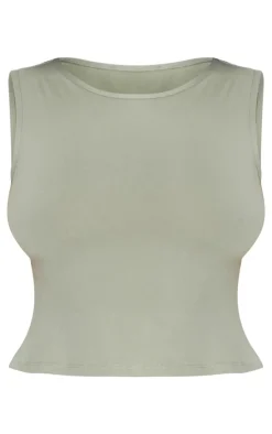 Shape Sage Green Sculpted Longline Racer Top