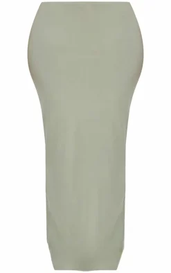 Shape Sage Green Sculpted Maxi Low Rise Skirt