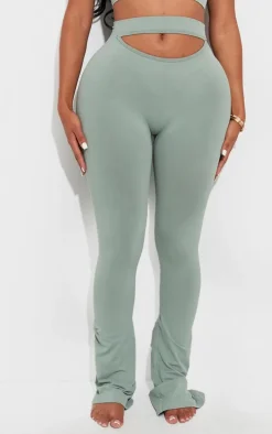 Shape Sage Green Soft Seamless Cut Out Flare Pants