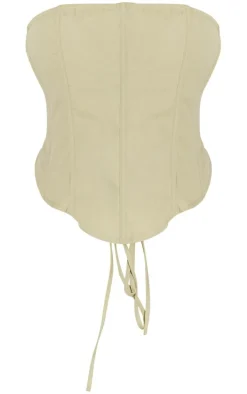 Shape Sage Green Woven Lace Up Back Corset